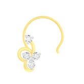 18k Yellow Gold Round Brilliant Cut Artistic Diamond Nose Pin with Wire of 0.03 Carat