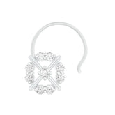 18k White Gold Round Brilliant Cut Captivating Diamond Nose Pin with Wire of 0.05 Carat
