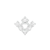 18k White Gold Round Brilliant Cut Abstract Diamond Nose Pin with Screwback of 0.07 Carat