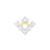 18k Yellow Gold Round Brilliant Cut Geometric Diamond Nose Pin with Screwback of 0.07 Carat