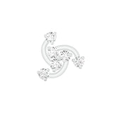 18k White Gold Round Brilliant Cut Sparkling Diamond Nose Pin with Screwback of 0.05 Carat