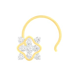 18k Yellow Gold Round Brilliant Cut Unique Diamond Nose Pin with Wire of 0.05 Carat
