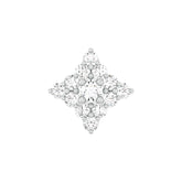18k White Gold Round Brilliant Cut Chic Diamond Nose Pin with Screwback of 0.07 Carat