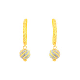 22K Two-Tone Gold Ball-Bead Dangler Contemporary Necklace and Earring Set