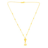 22K Yellow Gold Ball-Bead Dangler Abstract Necklace and Earring Set