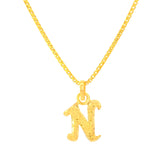 22K Yellow Gold Initial Initial N Pendant with gold weight of 1.18g