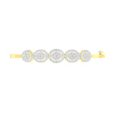 18k Yellow Gold and Diamond Hinged Bracelet measuring 10mm thickness x 55mm width