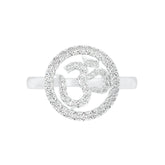 18k White Gold and Diamond Religious Om Ring in size 5.5 and total gold weight of 3.67g