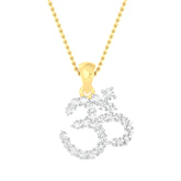 18k Yellow Gold and Diamond Om Pendant with total gold weight of 1.38g.