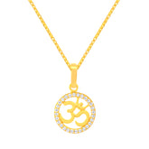 22K Yellow Cubic Zirconia Om Medium Pendant with gold weight of 2.31g