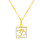 22K Yellow Cubic Zirconia Religious Om Medium Pendant with gold weight of 2.56g