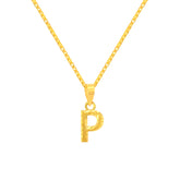22K Yellow Gold Initial P Pendant with gold weight of 0.94g