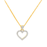 22K Yellow Cubic Zirconia Religious Heart Small Pendant with gold weight of 1.44g