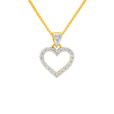 22K Yellow Cubic Zirconia Religious Heart Small Pendants with gold weight of 1.44g