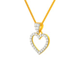 22K Yellow Cubic Zirconia Religious Heart Small Pendants with gold weight of 1.44g