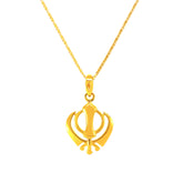 22k Yellow Gold Khanda Religious Medium Pendant with gold weight of 2g
