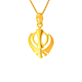 22k Yellow Gold Khanda Religious Medium Pendants with gold weight of 2g