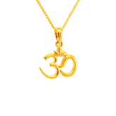 22k Yellow Gold Om Religious Small Pendants with gold weight of 1.74g
