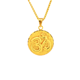 22k Yellow Gold Om Religious Large Pendants with gold weight of 15.35g