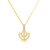 22k Yellow Gold Religious Khanda Medium Pendant with gold weight of 4.81g