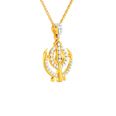 22k Yellow Gold Religious Khanda Medium Pendants with gold weight of 4.81g