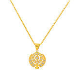 22k Yellow Gold Religious Khanda Medium Pendant with gold weight of 5.44g