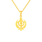 22K Yellow Gold Religious Khanda Large Pendants with gold weight of 3.86g