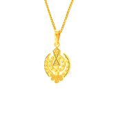 22K Yellow Gold Religious Khanda Large Pendants with gold weight of 3.86g