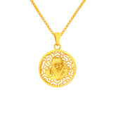 22K Yellow Gold Religious Sai Baba Medium Pendants with gold weight of 3.52g
