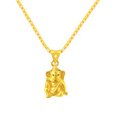 22K Yellow Gold Religious Ganesh Small Pendants with gold weight of 3.12g