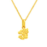 22K Gold OM Pendant with Bale