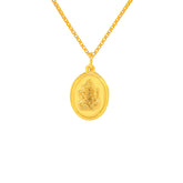 22K Gold Reversible Lord Shiva and OM Oblong Pendant