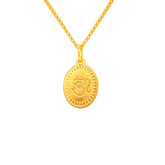 22K Gold Reversible Krishna and OM Oblong Pendant