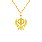 22K Gold Timeless Textured Khanda Sikh Pendant