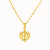 22K Gold Intricate Laser-Engraved Khanda Sikh Pendant