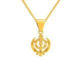 22K Gold Khanda Sikh Cutout Pendant
