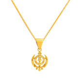 22K Gold Khanda Sikh Cutout Pendant