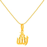 22K Gold 786 Allah Pendant
