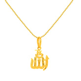 22K Gold 786 Allah Pendant