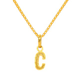 22K Gold Lightweight "C" Initial Pendant