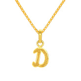 22K Gold Dual Finish "D" Initial Pendant