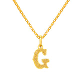 22K Gold "G" Initial Alphabet Pendant