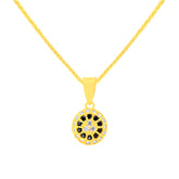 22K Yellow Cubic Zirconia Dainty Pendant and Earring Set