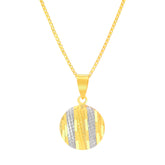 22K Two-Tone Gold Shimmering Pendant and Earrings Set