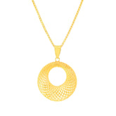 22K Yellow Gold Chic Pendant and Earrings Set