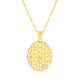 22K Yellow Gold Statement Filligree Pendant and Earrings Set