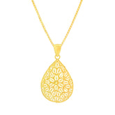 22K Yellow Gold Luminous Filligree Pendant and Earrings Set