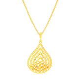 22K Yellow Gold Contemporary Pendant and Earrings Set