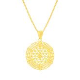 22K Yellow Gold Sparkling Pendant and Earrings Set