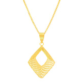 22K Yellow Gold Geometric Pendant and Earrings Set